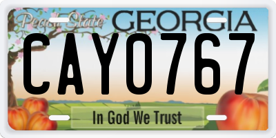 GA license plate CAY0767