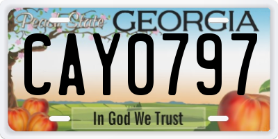 GA license plate CAY0797