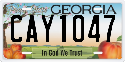 GA license plate CAY1047