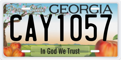 GA license plate CAY1057
