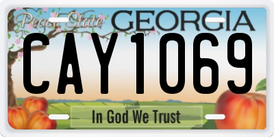 GA license plate CAY1069