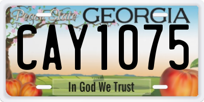 GA license plate CAY1075