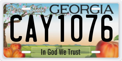 GA license plate CAY1076