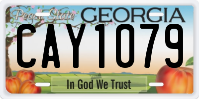 GA license plate CAY1079