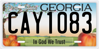 GA license plate CAY1083