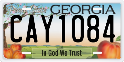 GA license plate CAY1084