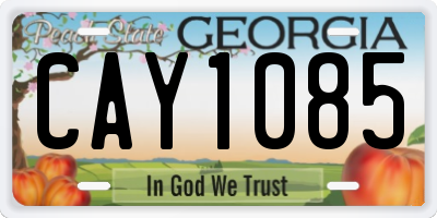 GA license plate CAY1085
