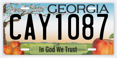 GA license plate CAY1087