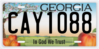 GA license plate CAY1088