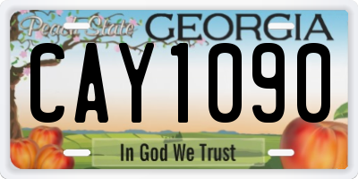GA license plate CAY1090