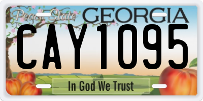 GA license plate CAY1095