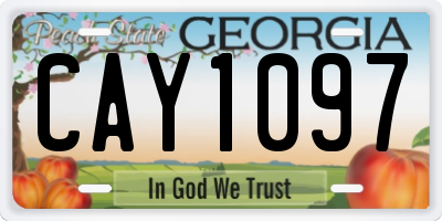 GA license plate CAY1097