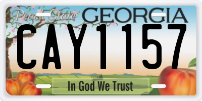 GA license plate CAY1157