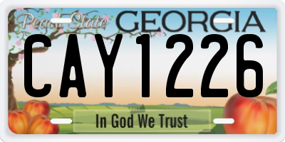 GA license plate CAY1226