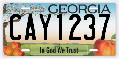 GA license plate CAY1237