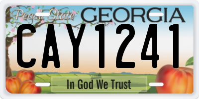 GA license plate CAY1241