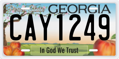 GA license plate CAY1249