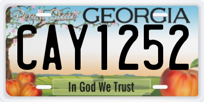 GA license plate CAY1252