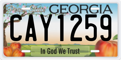 GA license plate CAY1259