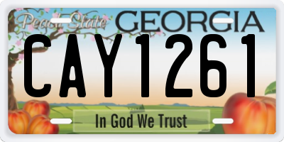 GA license plate CAY1261