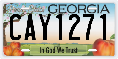 GA license plate CAY1271