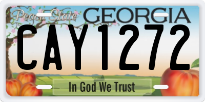GA license plate CAY1272
