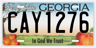 GA license plate CAY1276