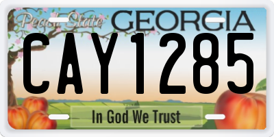GA license plate CAY1285