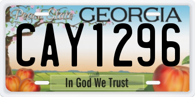 GA license plate CAY1296