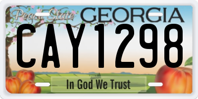 GA license plate CAY1298