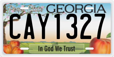 GA license plate CAY1327