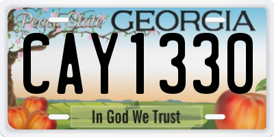GA license plate CAY1330