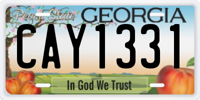 GA license plate CAY1331