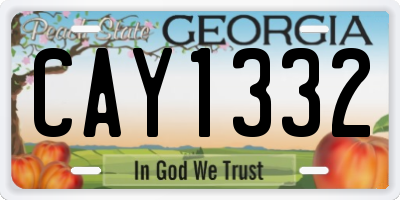GA license plate CAY1332