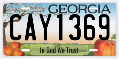 GA license plate CAY1369