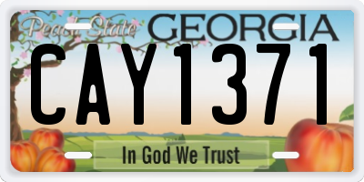 GA license plate CAY1371