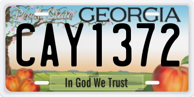GA license plate CAY1372