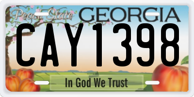 GA license plate CAY1398