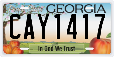 GA license plate CAY1417