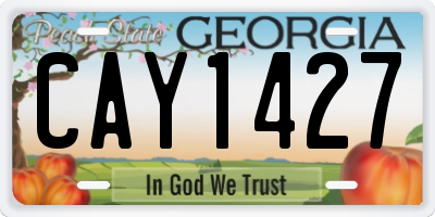 GA license plate CAY1427