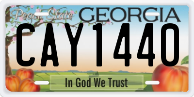 GA license plate CAY1440