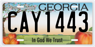GA license plate CAY1443