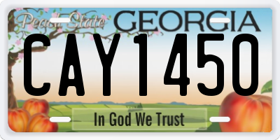 GA license plate CAY1450