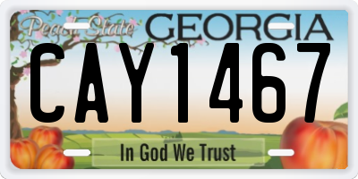 GA license plate CAY1467