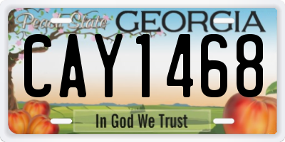 GA license plate CAY1468