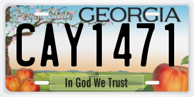 GA license plate CAY1471