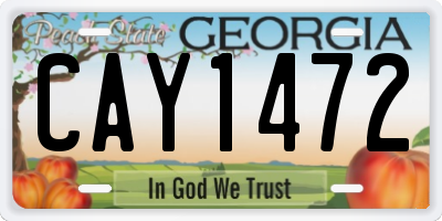 GA license plate CAY1472