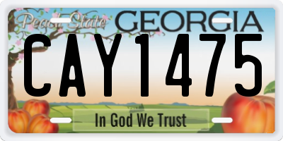 GA license plate CAY1475