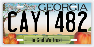 GA license plate CAY1482