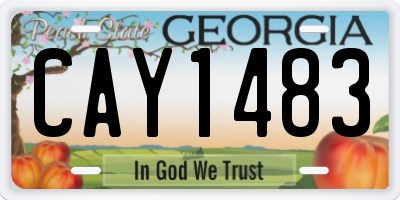 GA license plate CAY1483